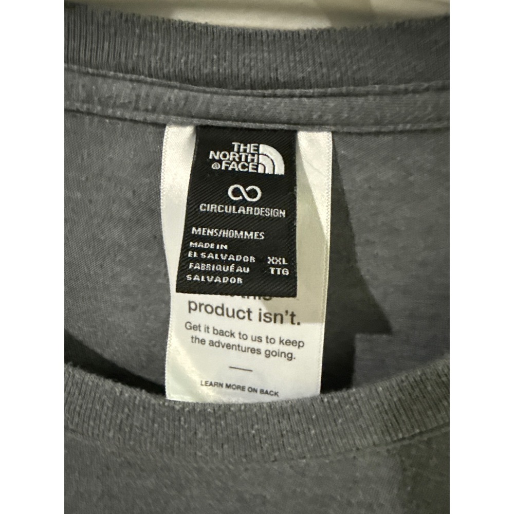 The North Face‎ Mens XXL Grey Circular Design Long Sleeve Graphic T-Shirt Logo - Picture 2 of 5